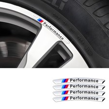 White 4pcs For Bmw Performance Wheel Aluminum Sticker Badge Emblem M Power Sport White 4pcs For Bmw Performance Wheel Aluminum Sticker Badge Emblem M Power Sport