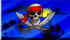 Pirate Flag 12x18 in Double Sided Jolly Roger Boat Flag Cross