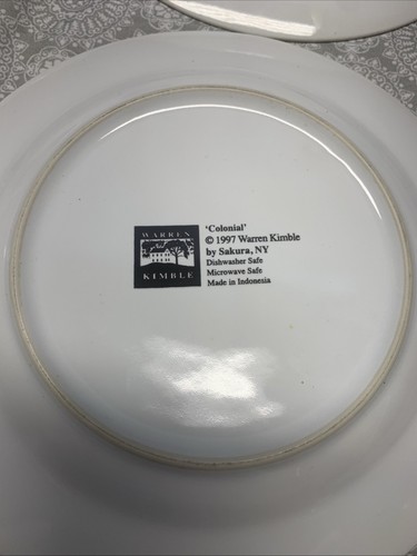 4er Set Sakura Warren Kimble KOLONIAL 8 1/8" Salatteller. Amerikanische Flagge - Bild 5 von 6