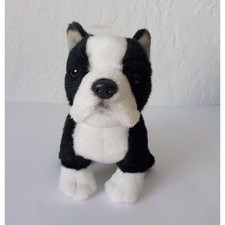 FAO Schwarz Toys R Us Black White French Bull Dog Stuffed Animal Plush 8" 2015