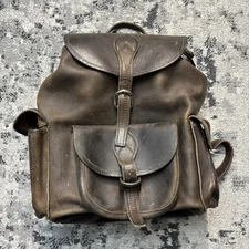 Village Tannery NYC Vintage Brown Leather Backpack Satchel Brass Hardware