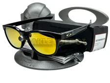 ✅🕶️ OAKLEY STRINGER 009315 POLISHED BLACK/24K IRIDIUM SUNGLASSES (147)