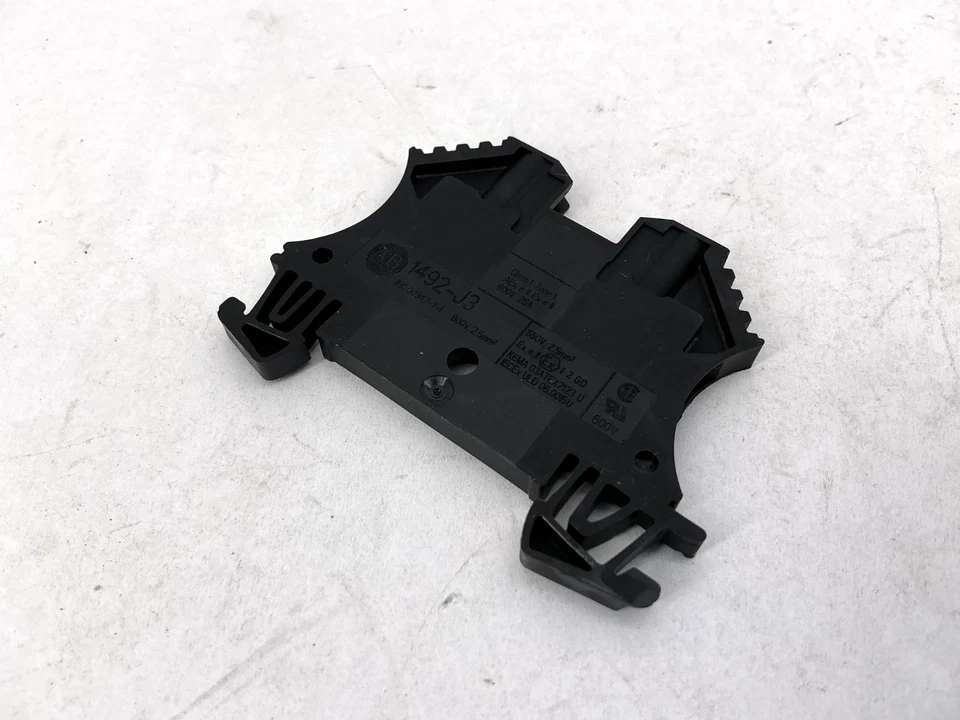 Lot of 7 New Allen Bradley 1492-J3-BL Ser A Terminal Blocks Black 25A 600V - Image 2 of 4