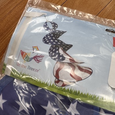 Large 30'' PATRIOT DUET SPINNER hanging wind In The Breeze stars stripes ITB-4747