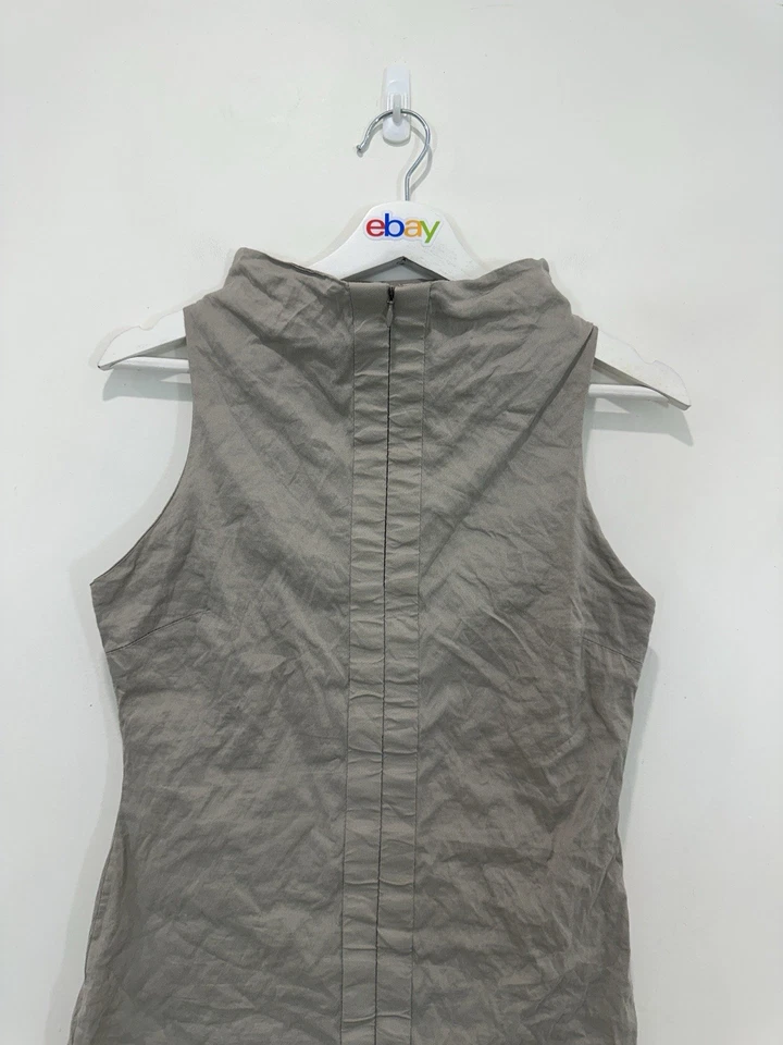 Sarah Pacini Dress Women Size 1 (AU6-8) Wheat Sleeveless Boat Neck Made in Italy — 第 3/4 张图片