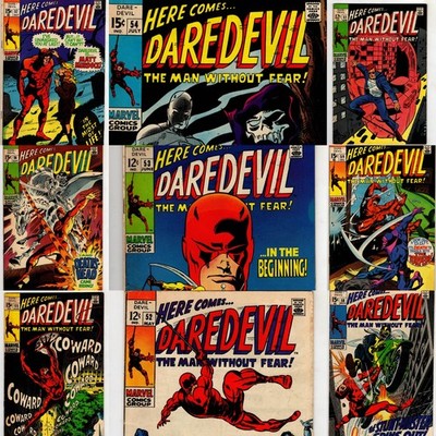 DAREDEVIL #51 59 1969 MARVEL FN+/VF- 7.5 AVG 9 BOOK SILVER AGE RUN! 4 KEYS INCL!