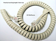 5-Pack Lot Ash 9Ft Tadiran Phone Handset Cord Coral DKT EKT Series Curly Coil