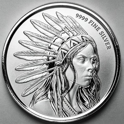 1 oz Silver Round Buffalo Girl .9999 Silver Bullion Round   US