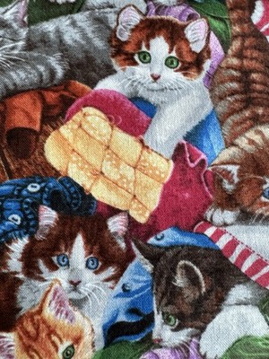 Robert Kaufman Jenny Newland Fabric Cat Whiskers &Tails Kitty Blanket 3.5 Yards