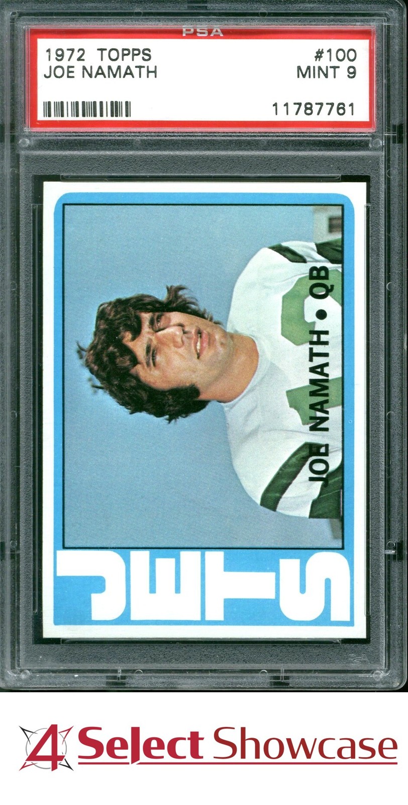 1972 TOPPS #100 JOE NAMATH JETS HOF PSA 9