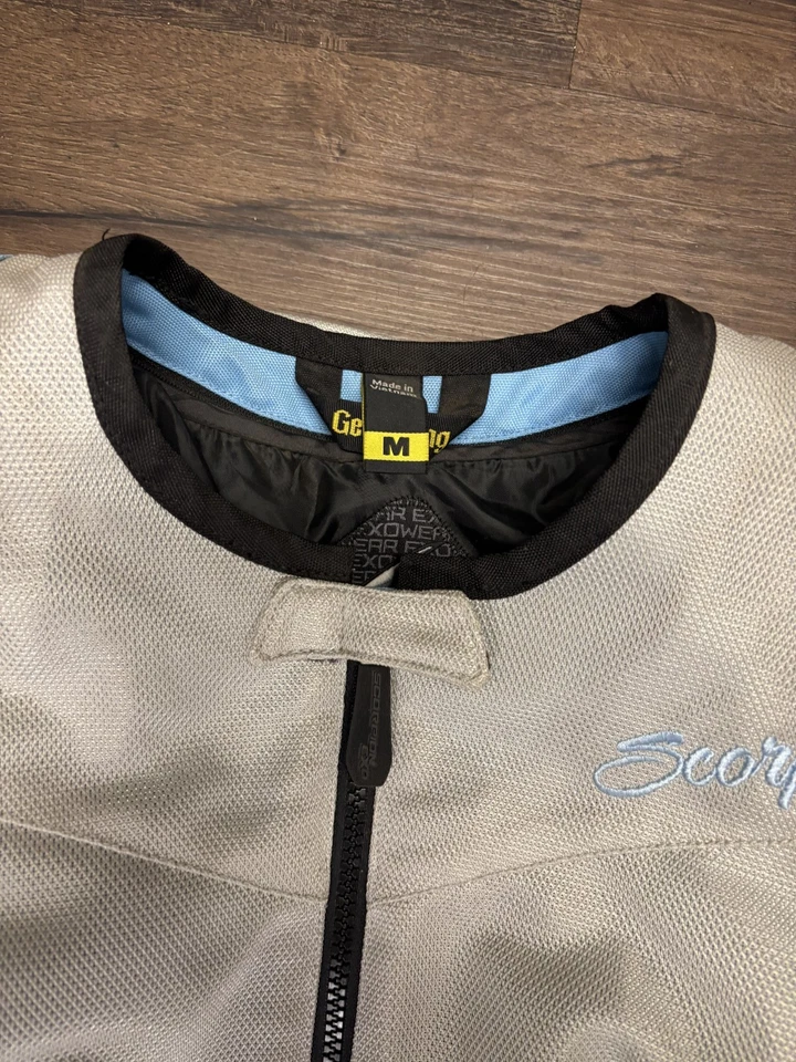 Chaqueta de motocicleta Scorpion EXO Verano armada para mujer mediana azul gris motociclista AP1 Foto 2 de 4