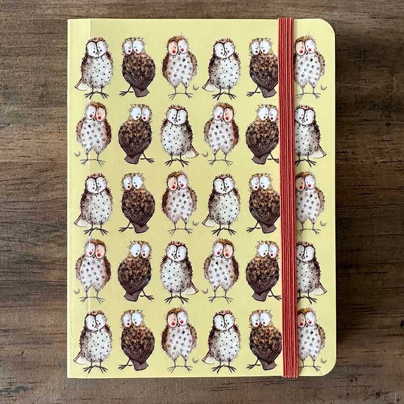 Alex Clarke Small Chunky Note Book with Elastic Cord Owls