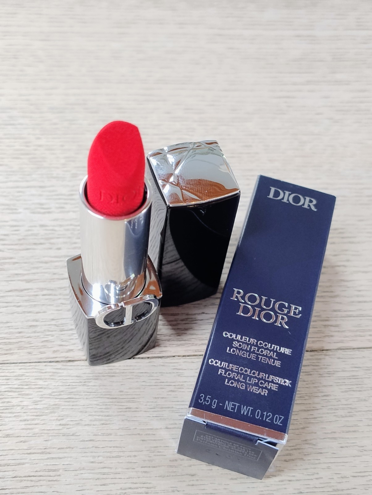 DIOR Rouge Dior Couture Colour Lipstick Velvet Finish, 999 Red 3.5g