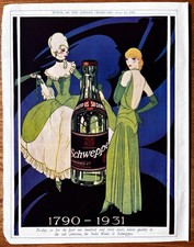 Original 1930's SCHWEPPES  1790 - 1931 ADVERT Colour Soda Water ART Thirties