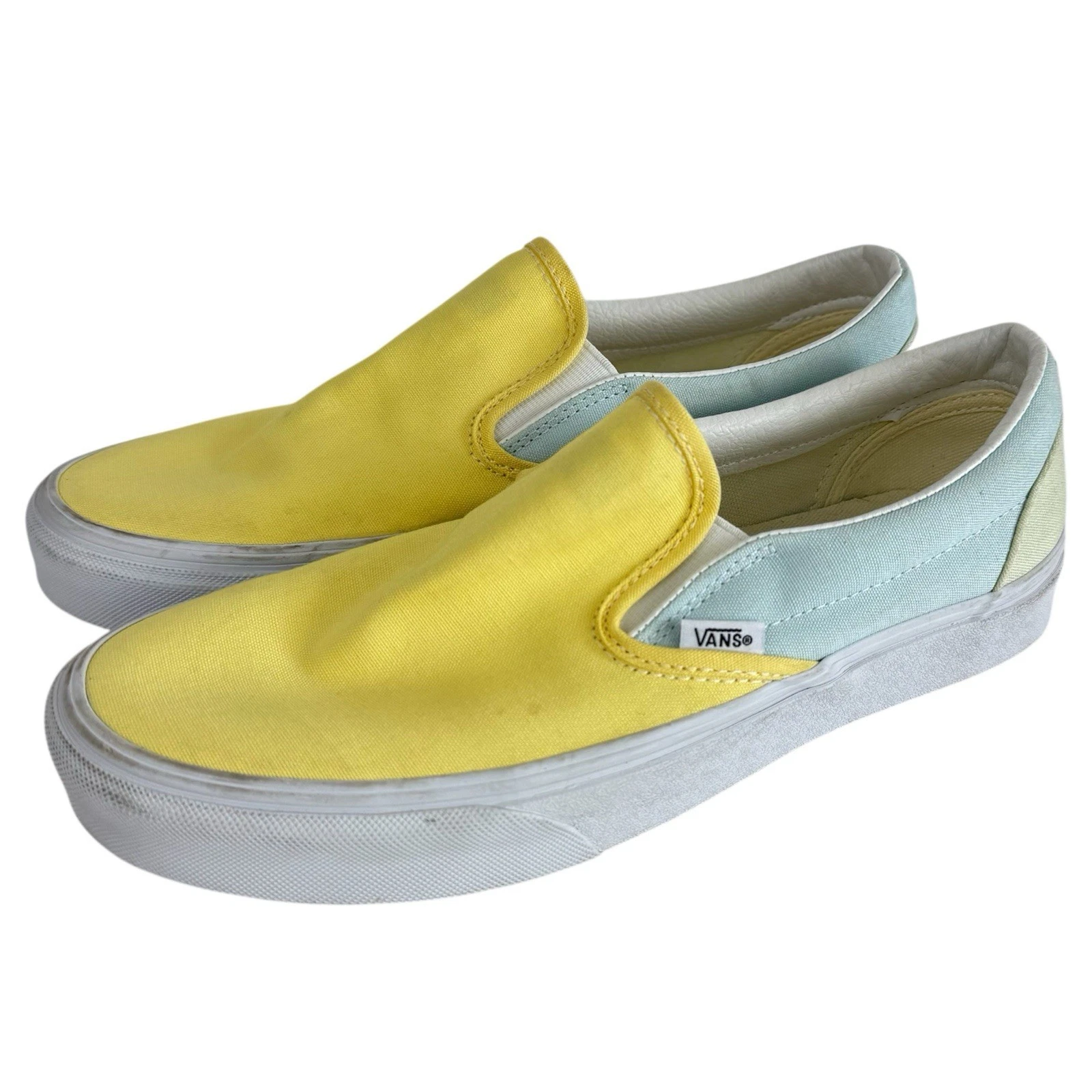 Scarpe Vans Pastel Block classiche slip on donna 9 5 giallo blu verde sneakers