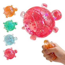 Turtle SquishyToys, Soft Sticky Glittery Turtle SqueezeFidget Toys StressRelief