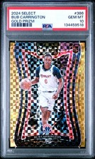 2024 PANINI SELECT GOLD PRIZM #386 BUB CARRINGTON 8/10 PSA 10