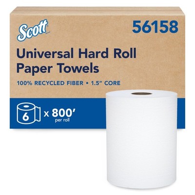 Scott Professional Universal 100% Recycled Fiber Hard Roll Paper Towels, Bulk...