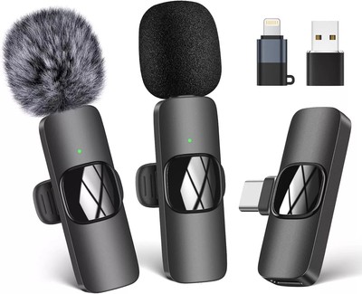 Kabelloses Lavalier Mikrofon für iPhone/Android Telefon/Computer, USB C Ansteckmikrofon