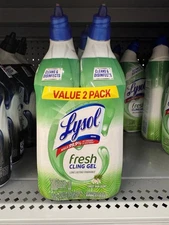 Lysol Toilet Bowl Cleaner Fresh Cling Gel, 24oz (Pack of 2)