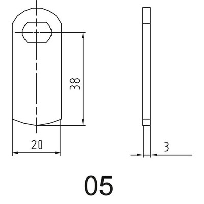 ASSA ABLOY Sperrnase für Elektronisches Schrankschloss Sense+PIN, Nr.5, gerade