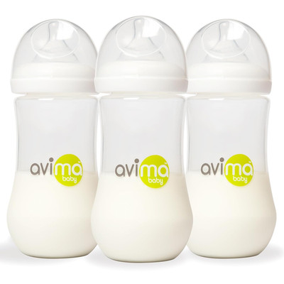 Avima Baby 12 Oz anti Colic Baby Bottles for Breastfed Babies - Fast Flow Nipple