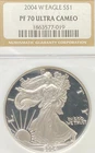 2004 W $1 PROOF AMERICAN SILVER EAGLE NGC PF 70 ULTRA CAMEO NO RESERVE