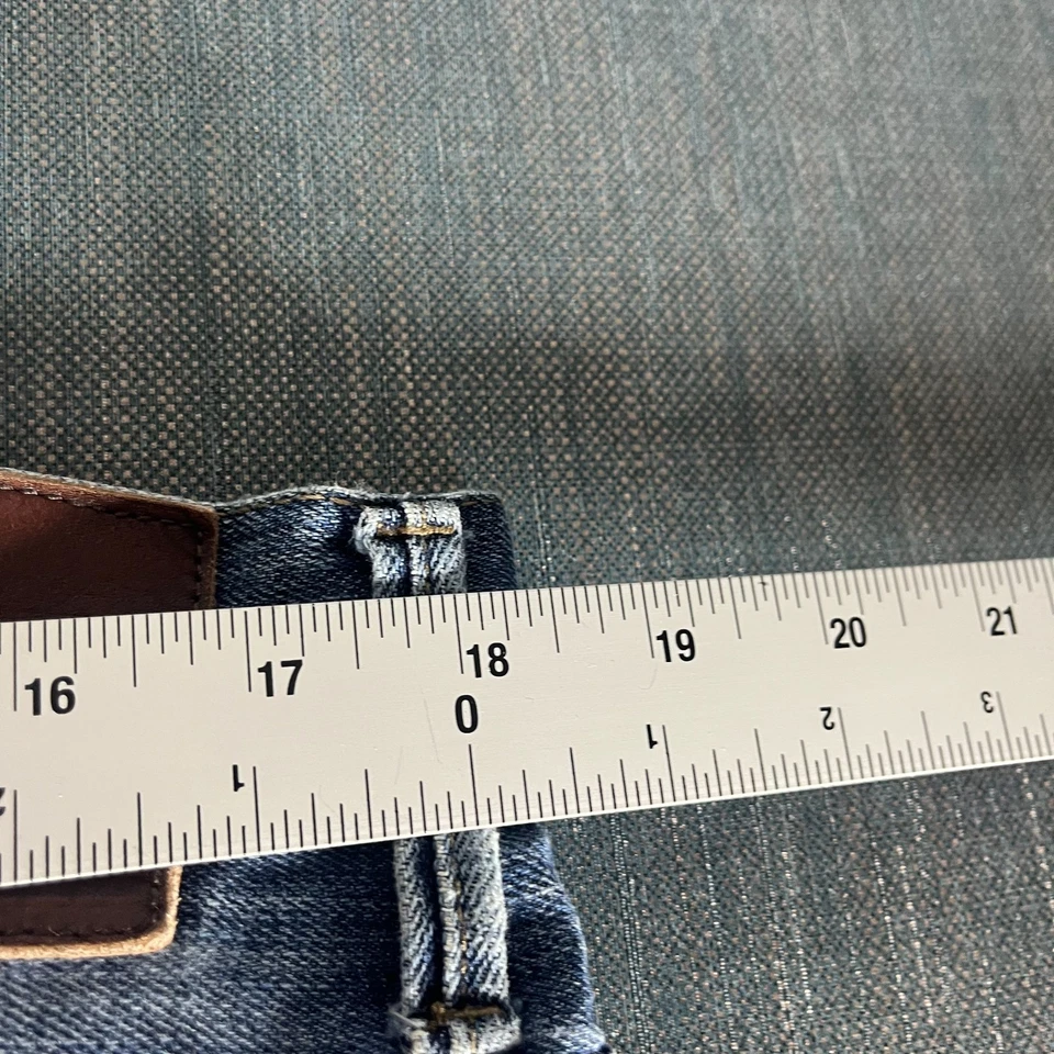 Jeans masculino William Rast tamanho 36x30 lavagem média desgastado afunilado denim algodão - Imagem 2 de 4