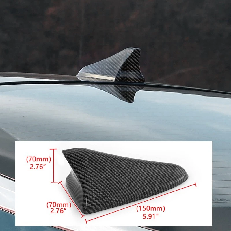 Cubierta de antena de techo de aleta de tiburón de carbono para Hyundai Elantra Genesis Sedán G80 15-17 Foto 4 de 4