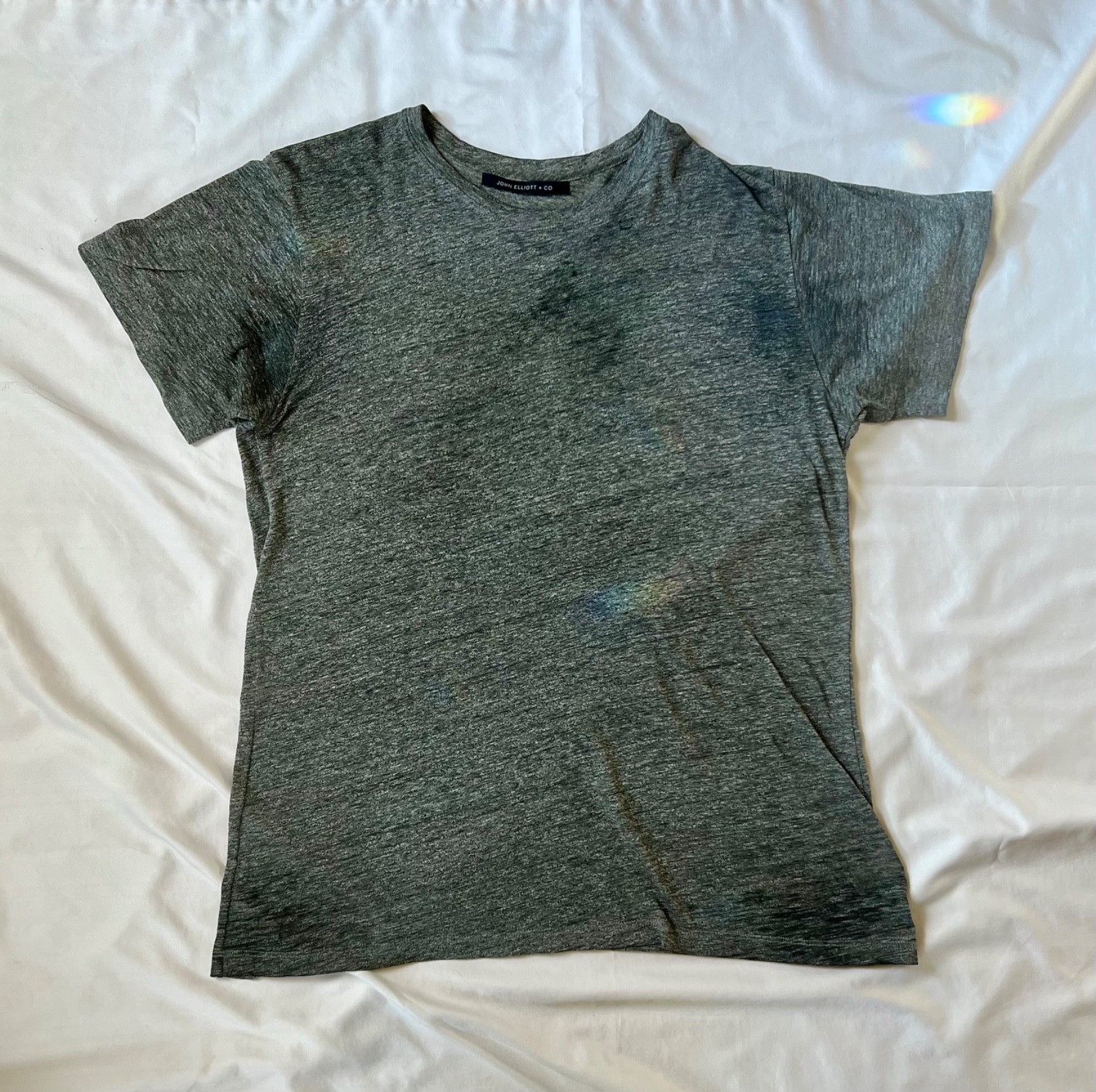 John Elliott + Co Archive Cotton Blend Gray T-Shirt Size 3