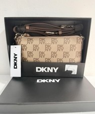 DKNY Bryant Park Demi Bag Brown Logo Crossbody NEW w/ Chain + Strap