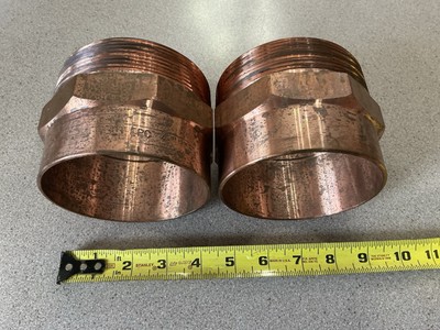ELKHART PRODUCTS COPPER  STRAIGHT FITTING 4  ID   UNKNOWN OD THREAD 2 PC LOT