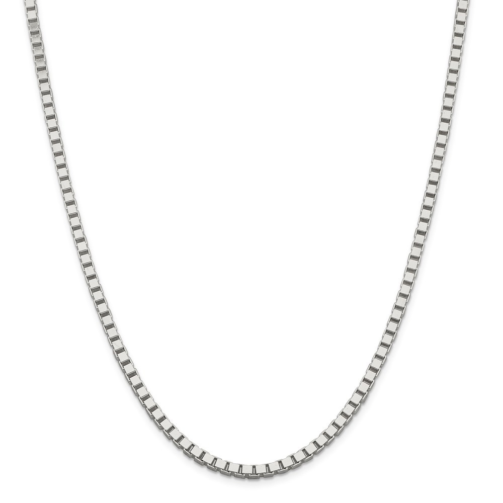 Sterling Silver Solid Polished 3.75mm Plain Box Chain w/ Lobster Clasp 18" - 30"