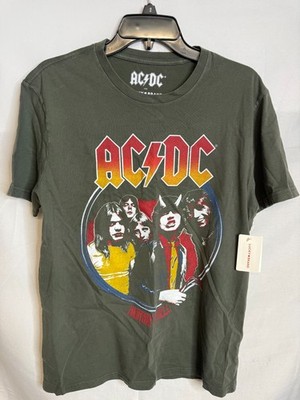 Lucky Brand AC/DC Mens Raven Green Highway to Hell Graphic Band T-Shirt Size M