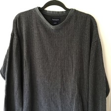 Van Heusen Men  s Sz L Gray Long Sleeve 100 Cotton Crew Neck Pullover