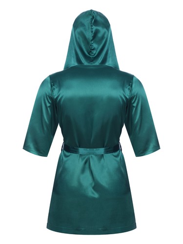 Herren Kimono Morgenmantel Kurz Satin Robe Bademantel V Ausschnitt Nachtwäsche - Picture 38 of 66