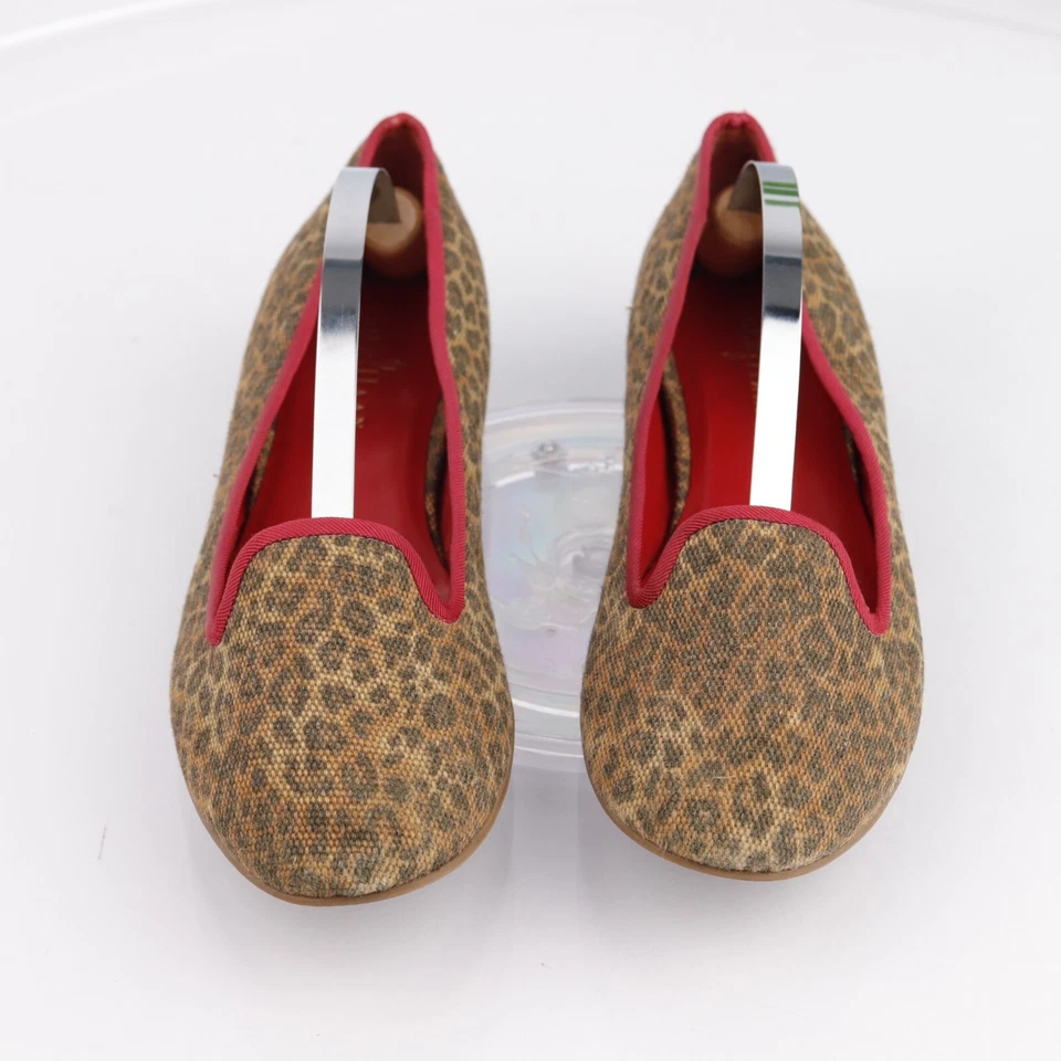 Zapato de ballet Cole Haan Morgan para mujer talla plana 8,5 marrón tostado rojo lona de leopardo Foto 4 de 4