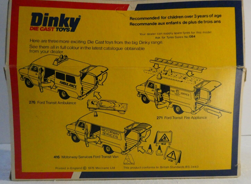 Dinky #272 Police Accident Unit Ford Transit White Accessories Original Box - Picture 7 of 18