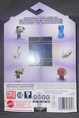 Mattel Collectible - Action Figure Minecraft Strider, 8 Cm Con Accessori E Blocchi Di Carta