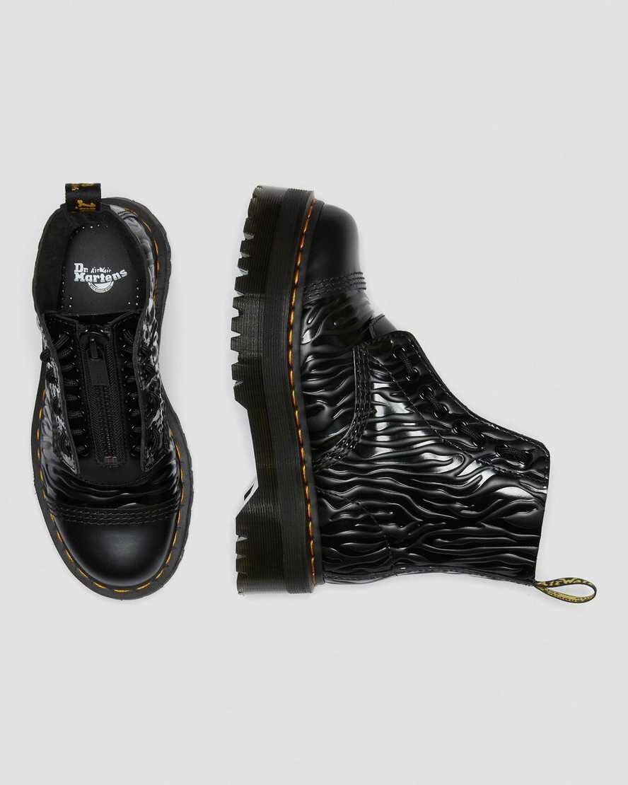 DR MARTENS SINCLAIR ZEBRA EMBOSS SMOOTH LEATHER PLATFORM BOOTS WOMENS SIZE  10 | eBay