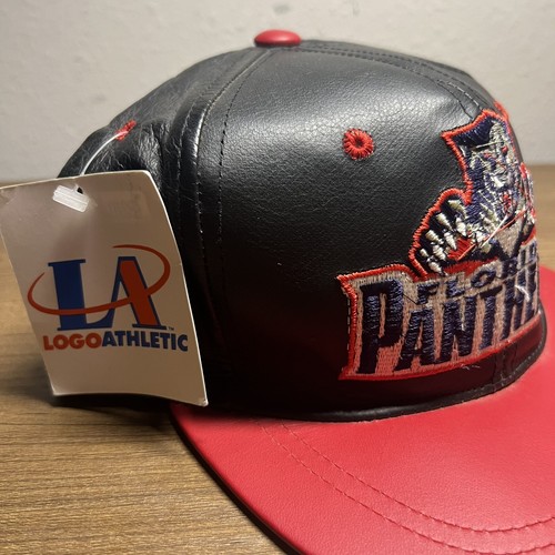 Vintage 90s Florida Panthers Logo Athletic Hat Cap NHL NWT RARE Leather Strap - Picture 2 of 8