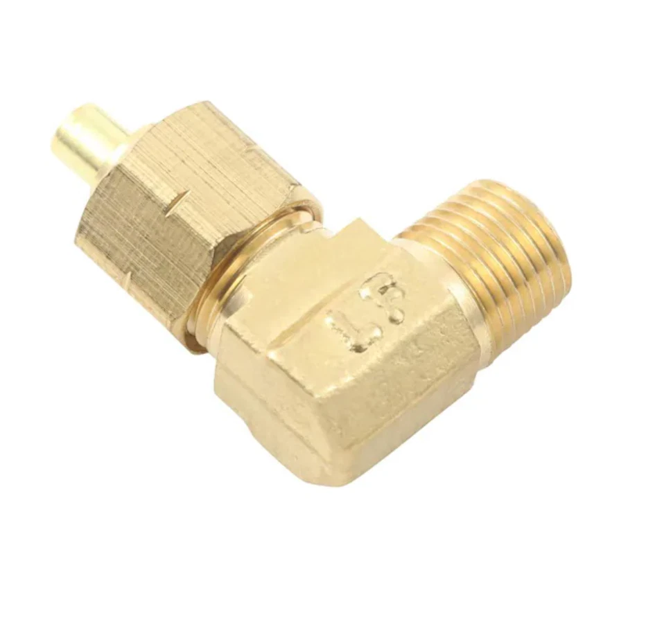 1/4 in OD Compression x 1/8 in. MIP 90-Degree Brass Elbow Adapter Fitting LFA-29 - Image 3 of 4