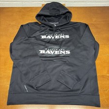Baltimore Ravens Hoodie Mens Large Black Pullover NFL Therma Fit Nike
