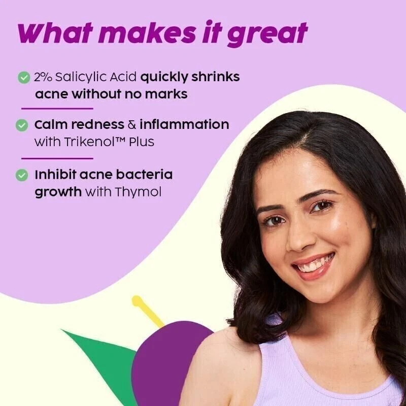 Plix The Plant Flix Jamun gel corretor de manchas de acne 2% ácido salicílico - 15gm - Imagem 3 de 4