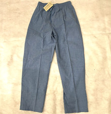 Vtg Classic Elements Pants Womens Sears Elastic Pockets Chambray Blue Size M NWT