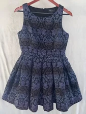 Romeo Juliet Couture Dress Womens Medium M Black Purple Flare Goth