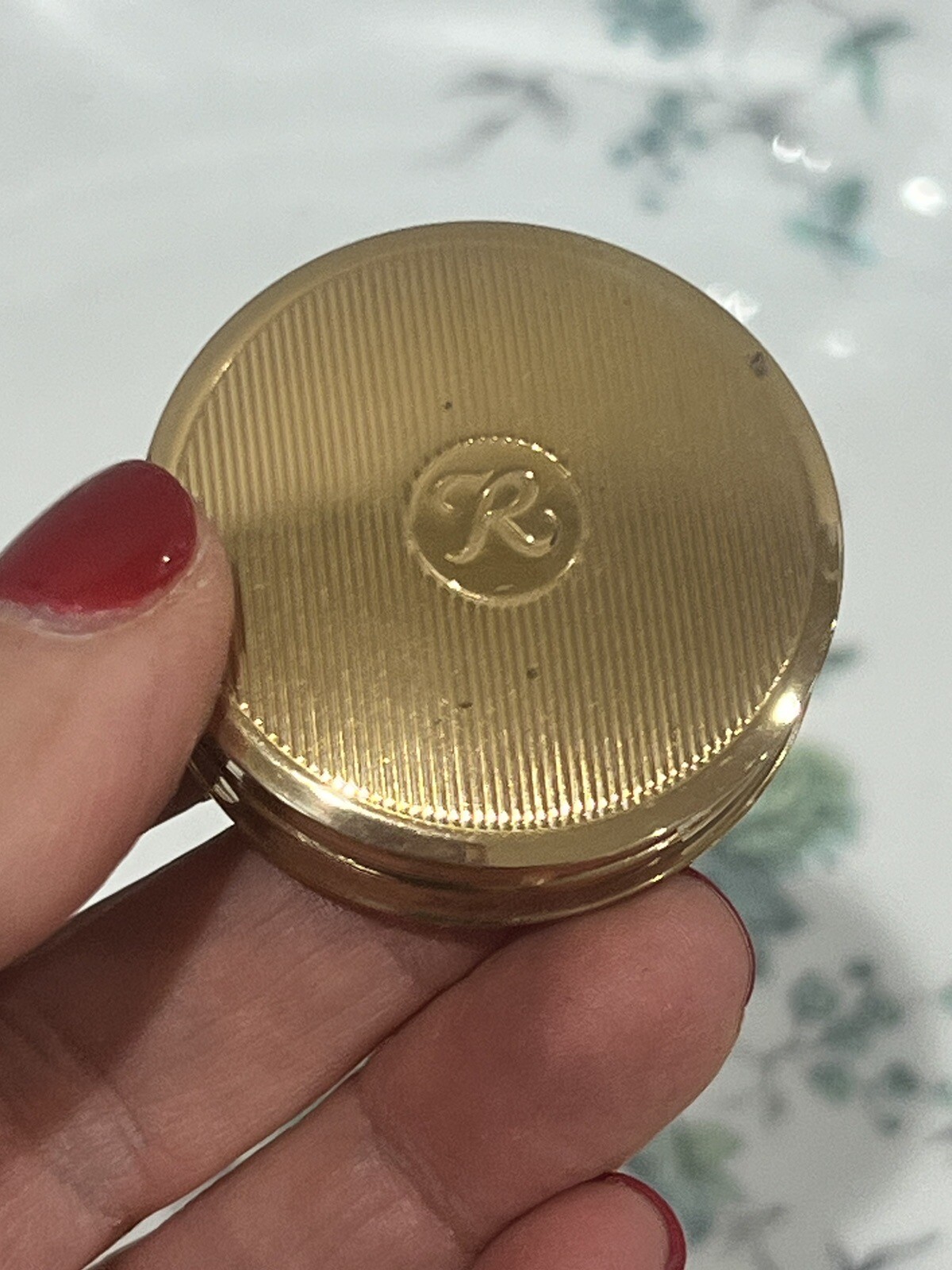 VINTAGE REVLON GOLD METAL MIRRORED COMPACT CAKE CHEEK ROUGE BLUSH  RUSSET  NEW