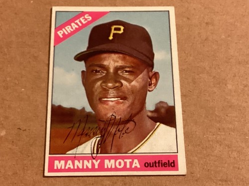 MANNY MOTA 1966 TOPPS SIGNIERT SIGNIERTE BASEBALLKARTE PIRATEN #112