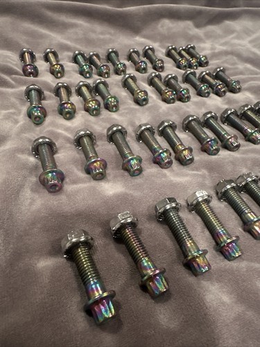 (160) M8 x 1.25 x 32mm Blue Flame Neo 2/3 Piece Wheel Rim Bolts & Nuts 12 Pt. Hd - Picture 4 of 8
