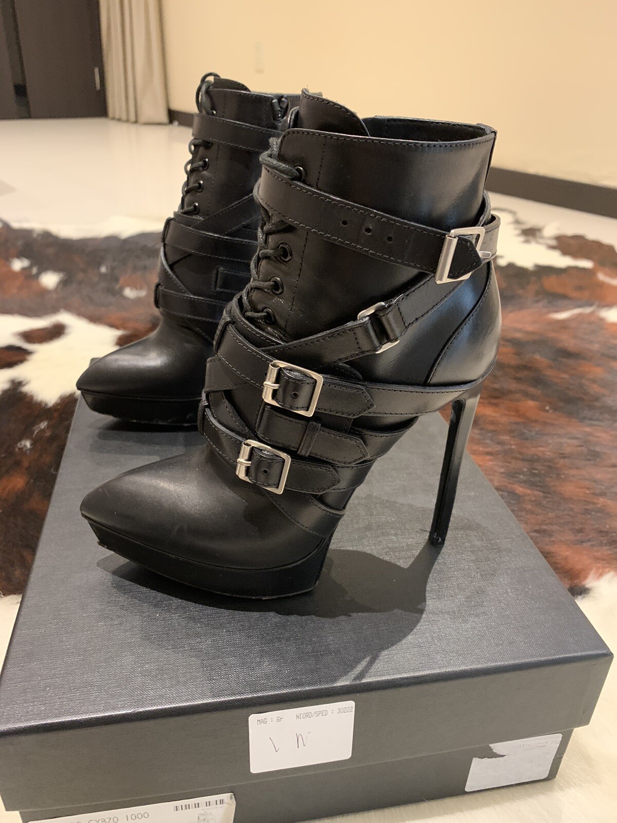ysl black leather boots
